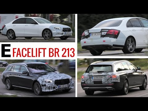 Mercedes Erlkönig E-Klasse E-Class Facelift W213 + S213 black &amp; white prototypes - 4K SPY VIDEO