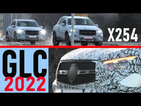Mercedes Erlkönig GLC 2022 (X254) mit AMG-Line Grill * Detailed view of the grille * 4K SPY VIDEO