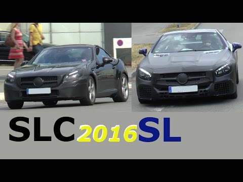 HOT! Erlkönige Prototypes Mercedes SLC 2016 (SLK) &amp; Mercedes SL 2016 Facelift R172 &amp; R321 SPY VIDEO