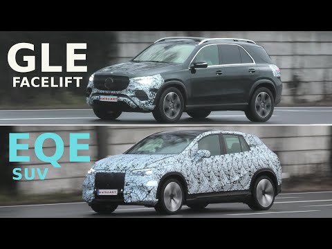 Mercedes Erlkönig GLE Facelift &amp; EQE SUV Größenvergleich * SUV prototype comparison * 4K SPY VIDEO