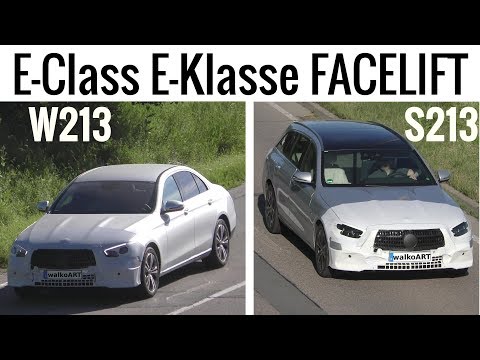 Mercedes Erlkönig E-Class E-Klasse FACELIFT W213 + S213 mit Powerdomes - from above 4K SPY VIDEO