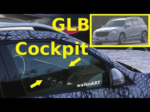 Mercedes Erlkönig - GLB 2019 - Cockpit Blick - Display MBUX - 4K SPY VIDEO