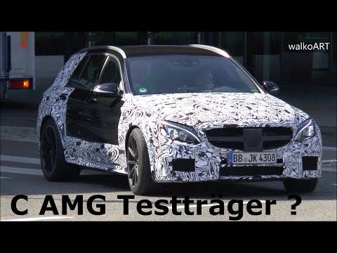 Mysterious Mercedes Erlkönig C-Class AMG T-Modell S205 Testträger Mule E63 ? Black Series? SPY VIDEO