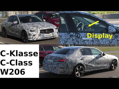 Mercedes Erlkönig C-Klasse C-Class 2021 * Display * W206 prototypes * 4K SPY VIDEO
