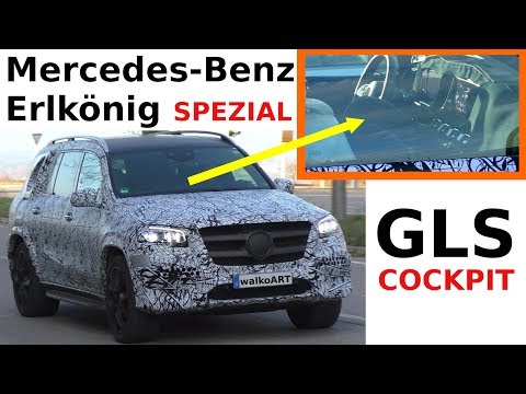 Mercedes Erlkönig GLS 2019 Spezial X167 - Special - Display view MBUX - Cockpit Blick - SPY VIDEO