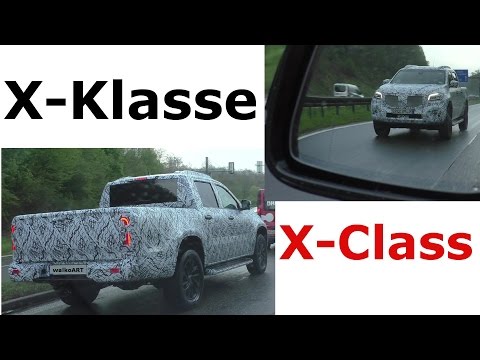 Mercedes Erlkönig X-Class X-Klasse Verfolgung - prototype car chase - SPY VIDEO