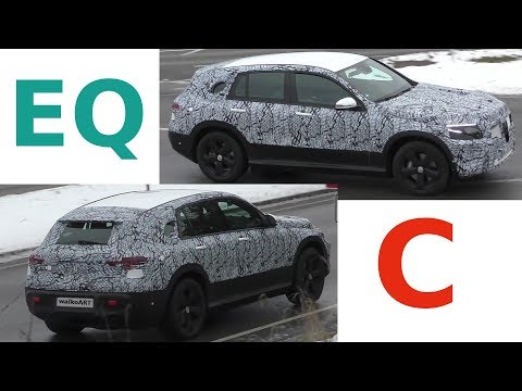 Mercedes Erlkönig EQC 2019 Elektro-SUV im Straßenverkehr - EQC in traffic - 4K SPY VIDEO