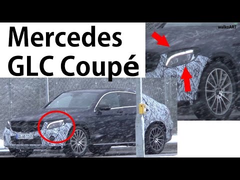 Mercedes Erlkönig GLC Coupé, ungetarnte Scheinwerfer prototype undisguised headlights SPY VIDEO