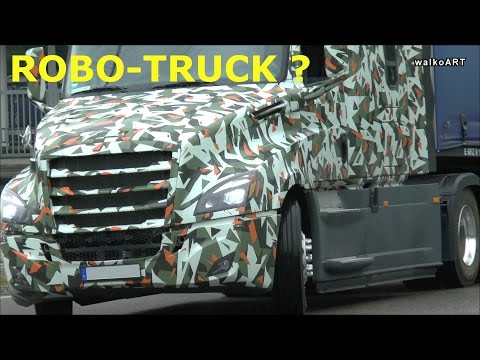 Erlkönig Mercedes ROBO-TRUCK ? Camouflaged giant Mercedes Truck, Freightliner getarnter Truck