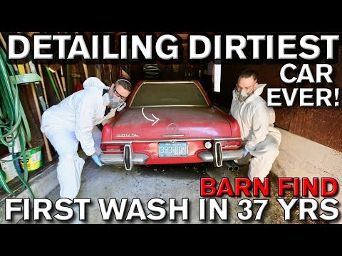 Detailing Dirtiest Car Ever! First Wash in 37 Years Mercedes 280 SL