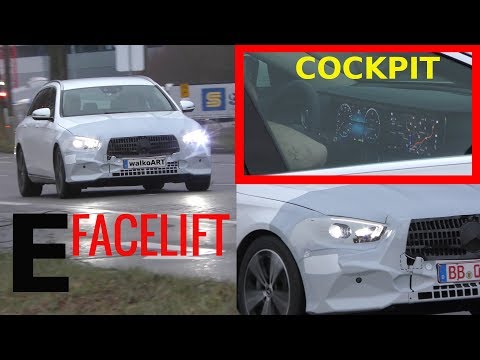 Mercedes Erlkönig E-Klasse E-Class Facelift 2020 MBUX? Cockpit Blick Display view S213- 4K SPY VIDEO