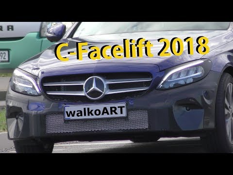 Mercedes Erlkönig C-Klasse C-Class Facelift W205 neue Scheinwerfer - new headlights 4K SPY VIDEO
