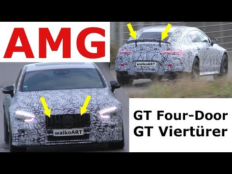 Mercedes Erlkönig AMG GT 4 Viertürer 2018 weniger getarnt GT Four-Door less disguised - 4K SPY VIDEO