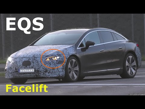 Mercedes Erlkönig EQS Facelift Prototype 800 Volt-Technik &amp; neues Scheinwerfer-Design * 4K SPY VIDEO