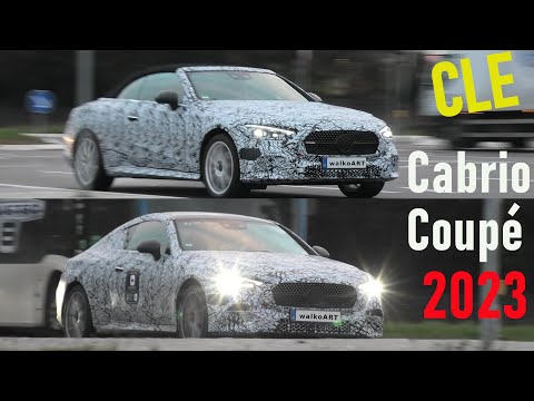 Mercedes Erlkönig CLE Cabrio 2023 (A236) + CLE Coupe 2023 (C236) prototypes on the road 4K SPY VIDEO