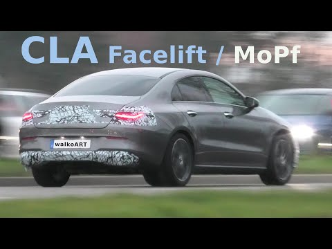 Mercedes Erlkönig CLA C118 MoPf * Facelift C118 prototype 2023 * 4K SPY VIDEO