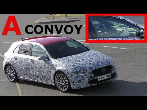 Mercedes Erlkönig A-Klasse 2018 A-Class convoy + weniger getarnt W177 less disguised 4K SPY VIDEO