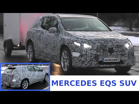 Mercedes Erlkönig EQS SUV prototype close up * Nahaufnahme Ampelstart * 4K SPY VIDEO