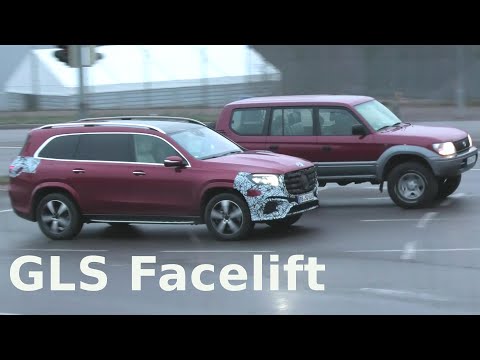 Mercedes Erlkönig GLS Facelift MoPf X167 Weihnachtsrot * Christmas Red Color prototype 2023 * 4K