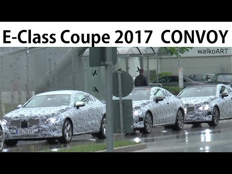 Mercedes Erlkönig E-Class Coupe Convoy C238 Porsche 911 + E-Klasse Coupé 2017 Konvoi