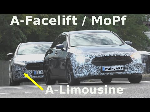 Mercedes Erlkönig MoPf A-Klasse W177 + A-Klasse Limousine V177 * A-Class Facelift 2023 *4K SPY VIDEO