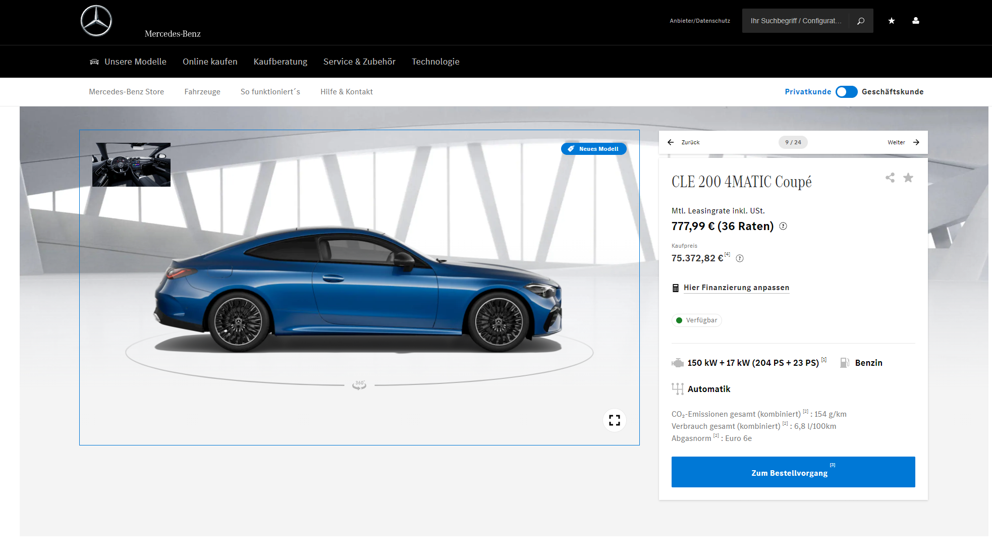 Neues Mercedes-Benz CLE Coupé nun im Online-Store